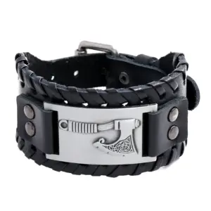 Bracelet en cuir tissé pour hommes, édition large, Rune Viking Tomahawk, breloque, nouvelle mode Hip Hop Punk, accessoires bijoux