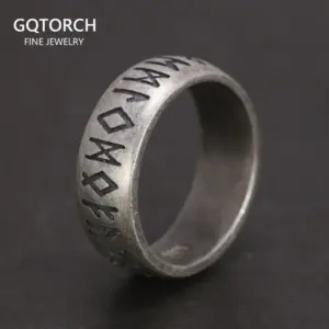 Bague Viking Rune en argent Sterling 925 pour hommes et femmes, anneau de bande, Futhark, nordique, celtique, mariage, nordique, scandinave, bijoux, cadeau