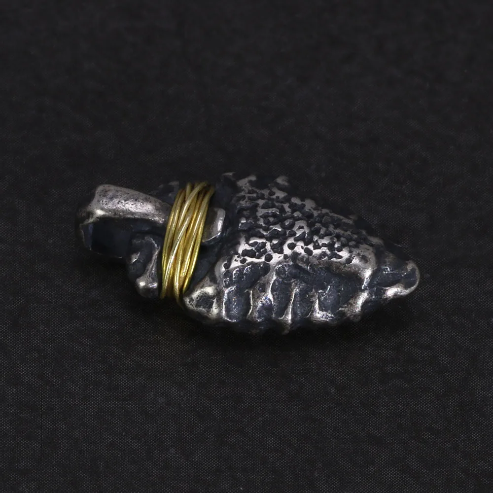 Pendentif de lance Viking en argent Sterling 925, pour hommes et femmes, fait à la main, fil de laiton enveloppé, accessoires de fabrication de bijoux – Image 2