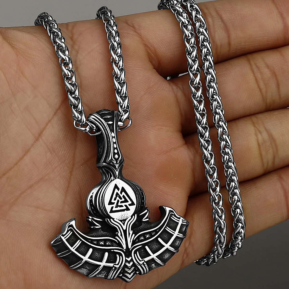 Marteau de Thor Viking Original en acier inoxydable, plusieurs Styles, collier unisexe dominateur, pendentif, cadeau pour petit ami, vente en gros – Image 6