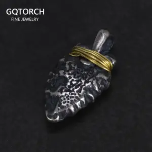 Pendentif de lance Viking en argent Sterling 925, pour hommes et femmes, fait à la main, fil de laiton enveloppé, accessoires de fabrication de bijoux