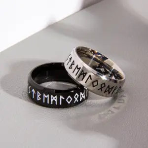Bagues Viking nordiques en acier inoxydable, sites Web officiel, Runes, mots Odin, amulette Viking nordique, bagues rétro pour hommes, bijoux