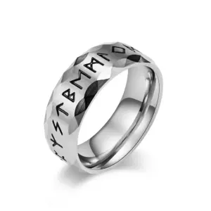 316L acier inoxydable mode Style hommes femmes mode Odin Viking Totem amulette Rune mots anneaux bijoux
