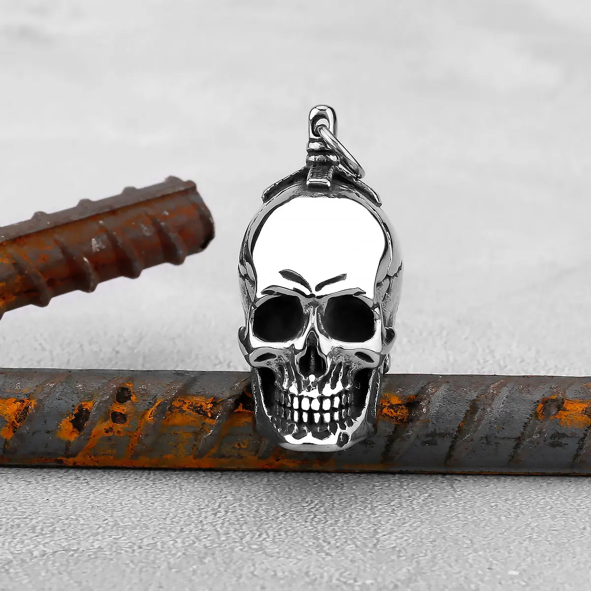 Collier Viking squelette en acier inoxydable pour hommes, Boutique créative, mode nordique rétro, Odin Valknut, pendentif, bijoux pour adolescents – Image 4