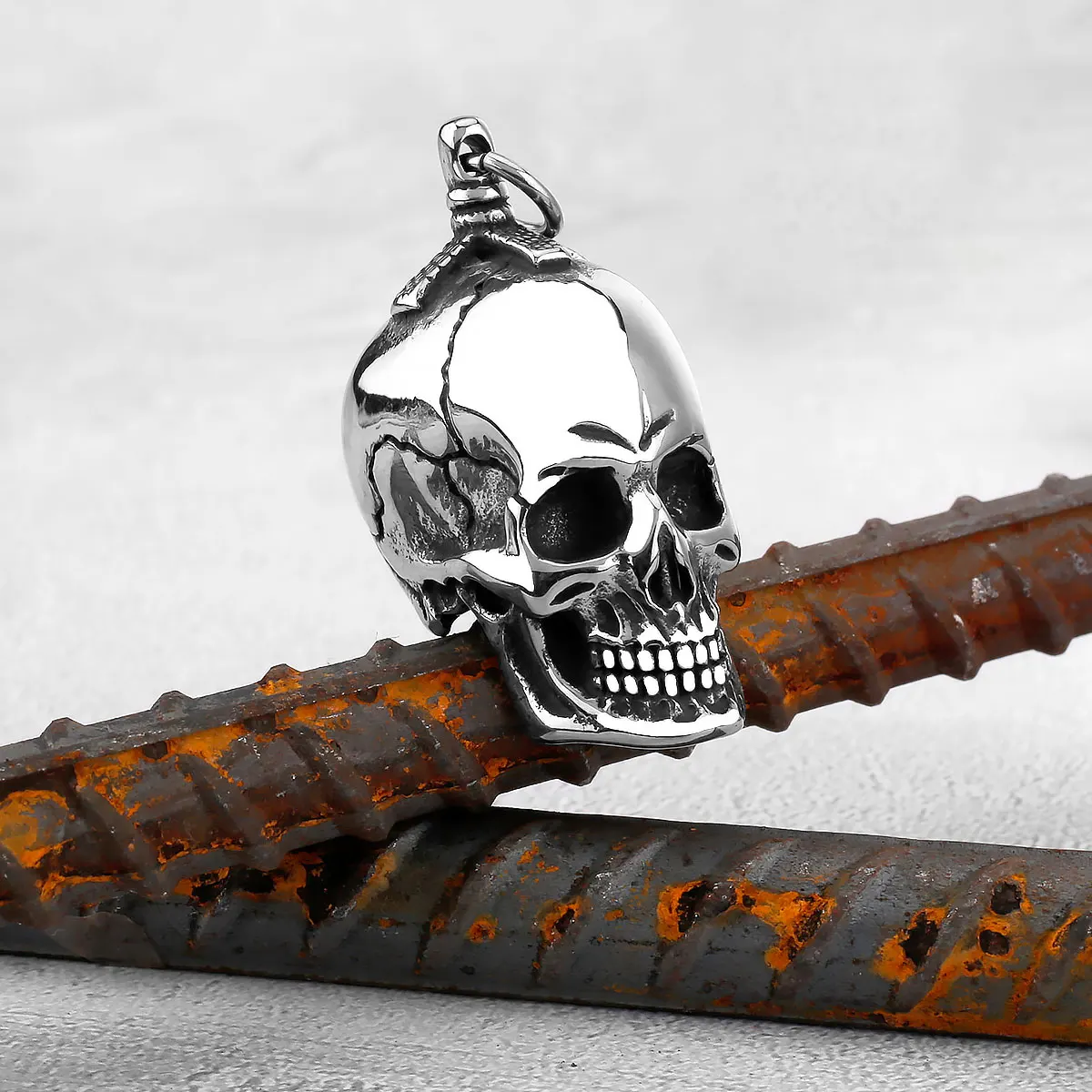 Collier Viking squelette en acier inoxydable pour hommes, Boutique créative, mode nordique rétro, Odin Valknut, pendentif, bijoux pour adolescents – Image 3