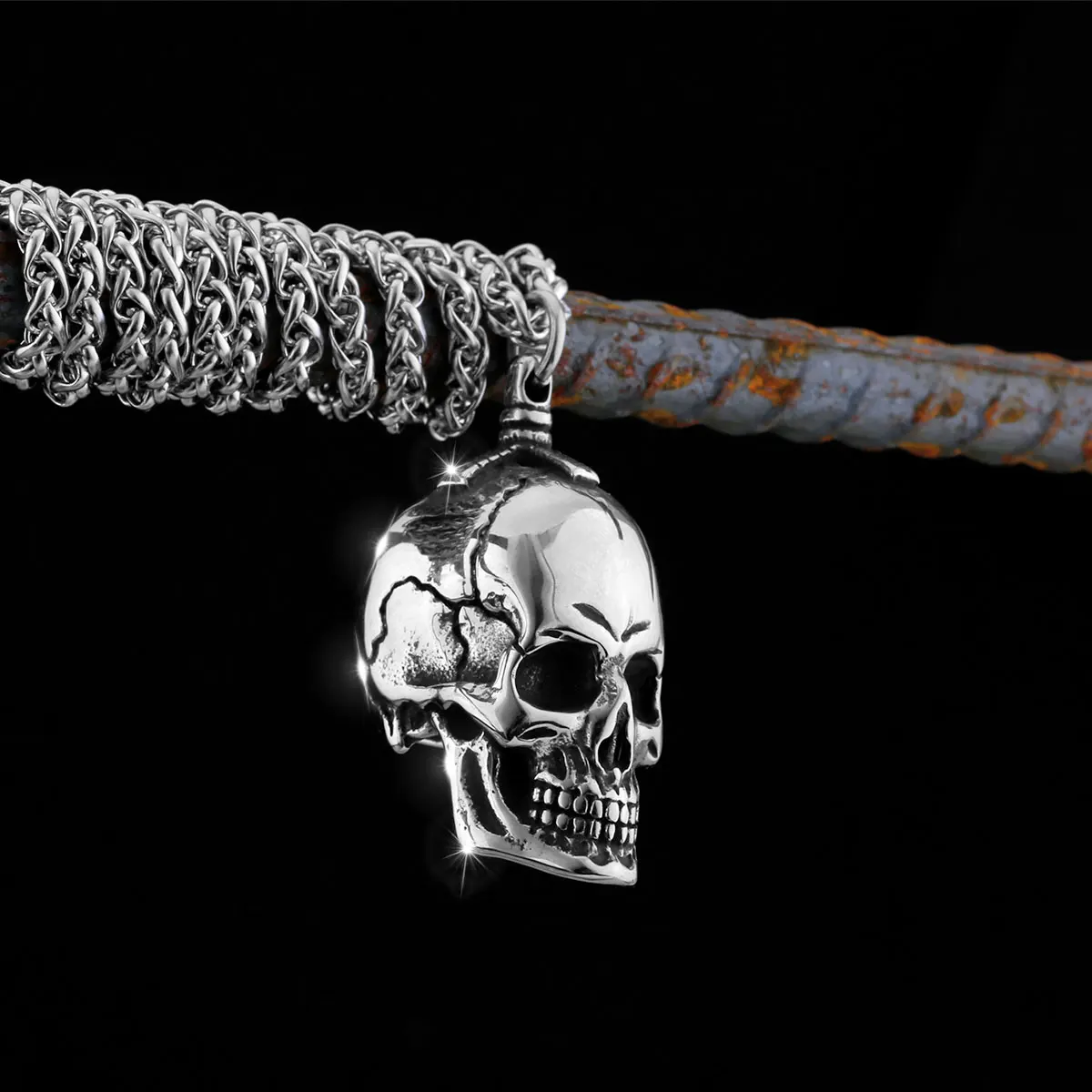 Collier Viking squelette en acier inoxydable pour hommes, Boutique créative, mode nordique rétro, Odin Valknut, pendentif, bijoux pour adolescents
