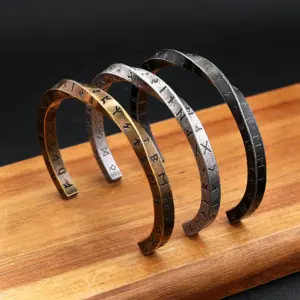 Bracelet d'ouverture Mobius en acier inoxydable 316L, Runes Viking, pour hommes et femmes, amulette païenne nordique, bijoux Talisman