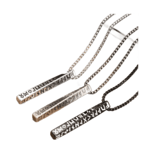Collier viking runes acier inoxydable homme