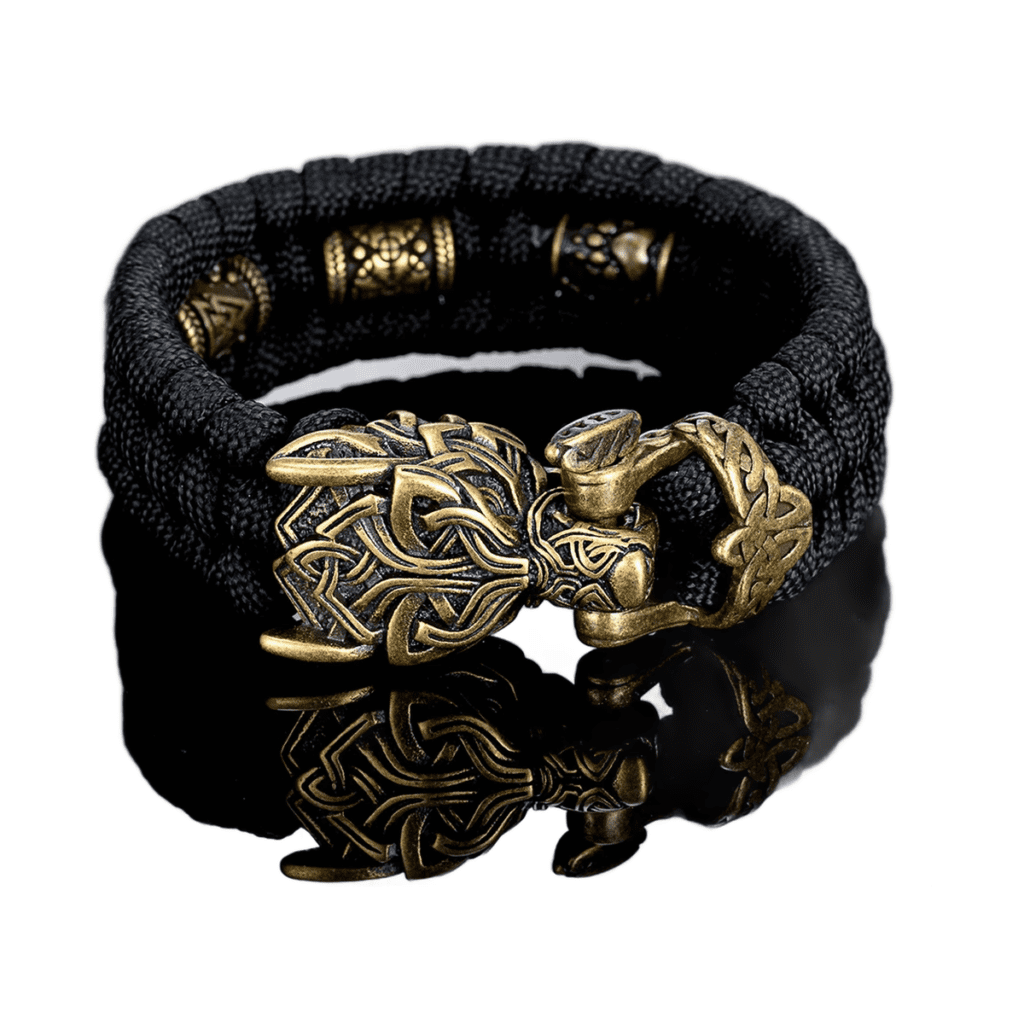 Bracelet loup runes nordiques paracorde