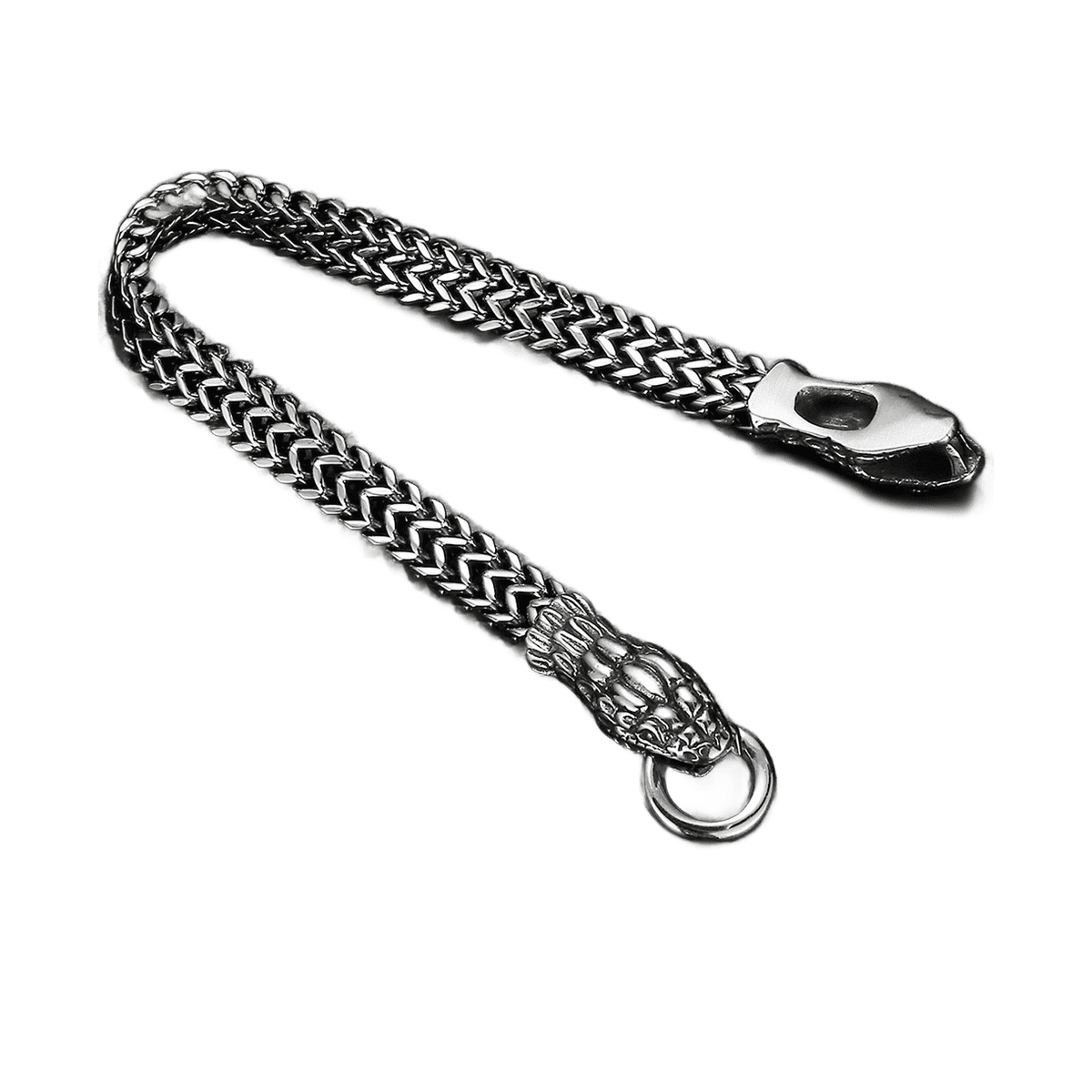 Bracelet homme acier serpent réglable – Image 2