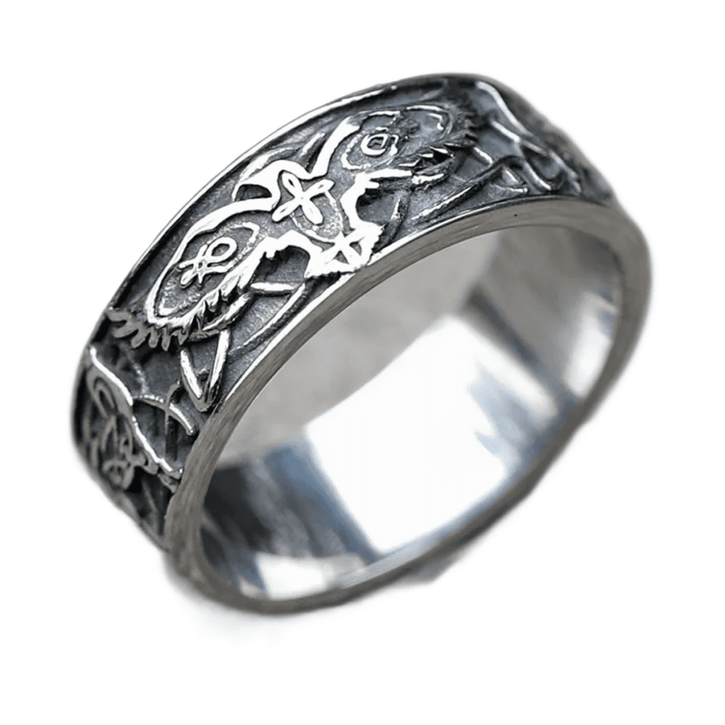 Bague Viking Aigle Acier Inoxydable