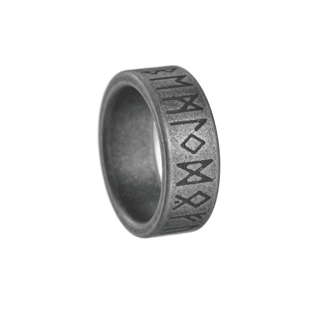 Bague rune Odin acier inoxydable homme