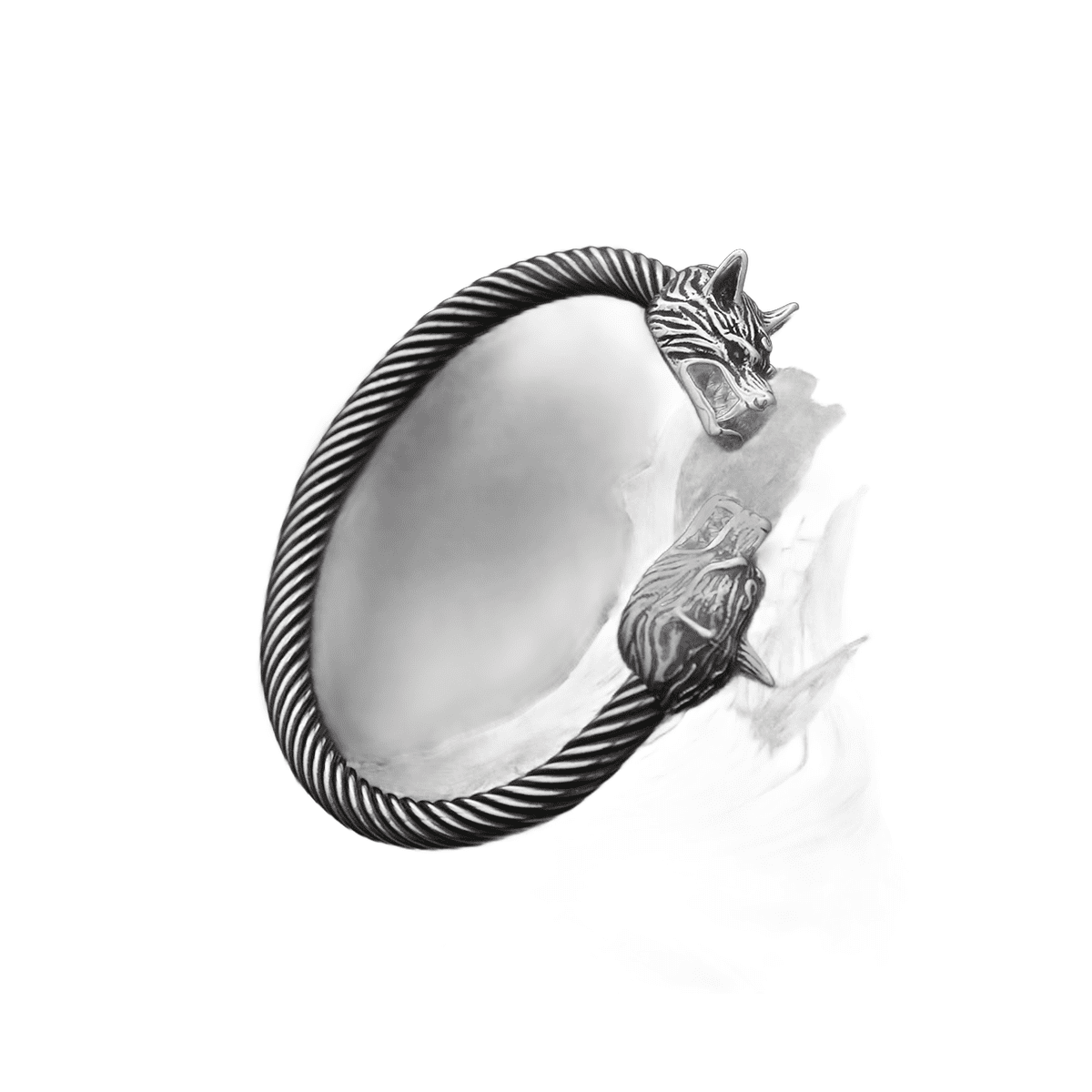 Bracelet Double Tête de Loup Acier – Image 4