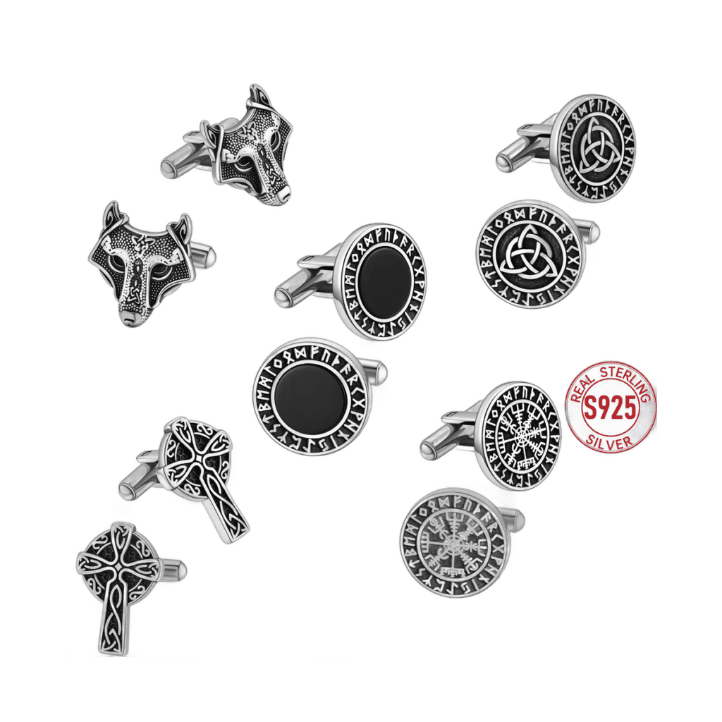 Boutons de manchette vikings acier inoxydable