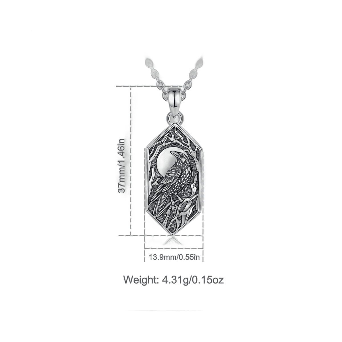 Collier corbeau viking argent sterling – Image 2