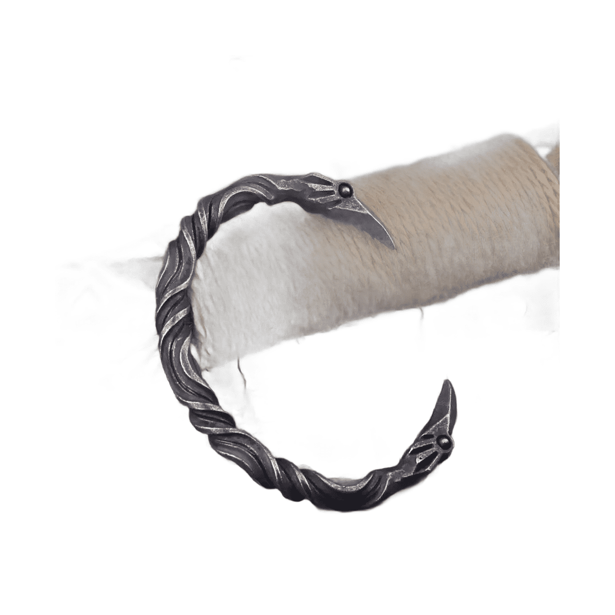 Bracelet homme viking corbeau acier – Image 2