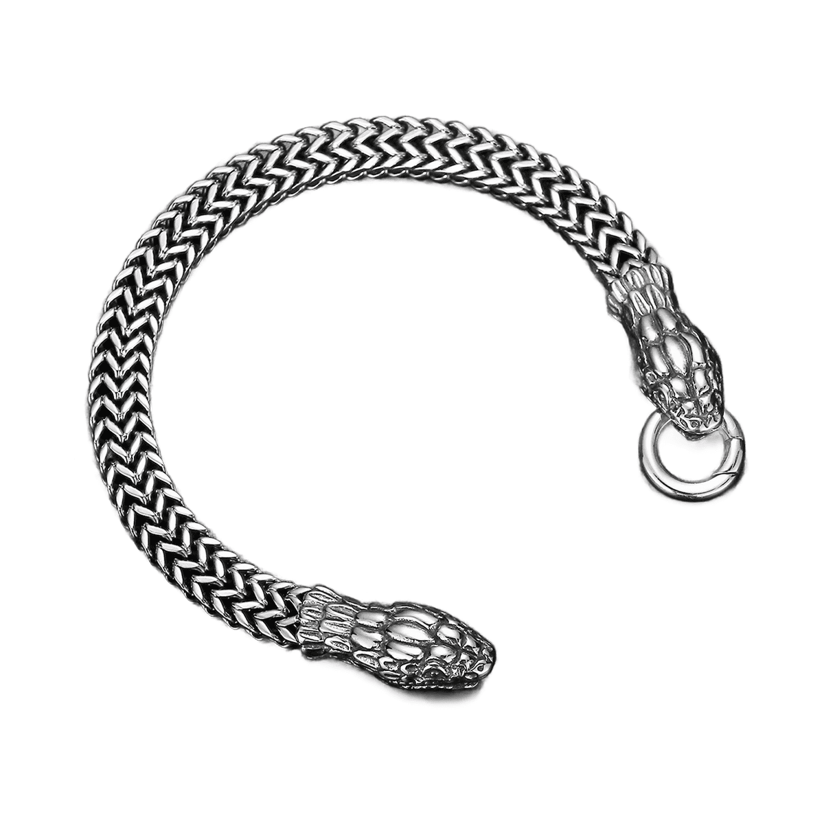 Bracelet homme acier serpent réglable – Image 3