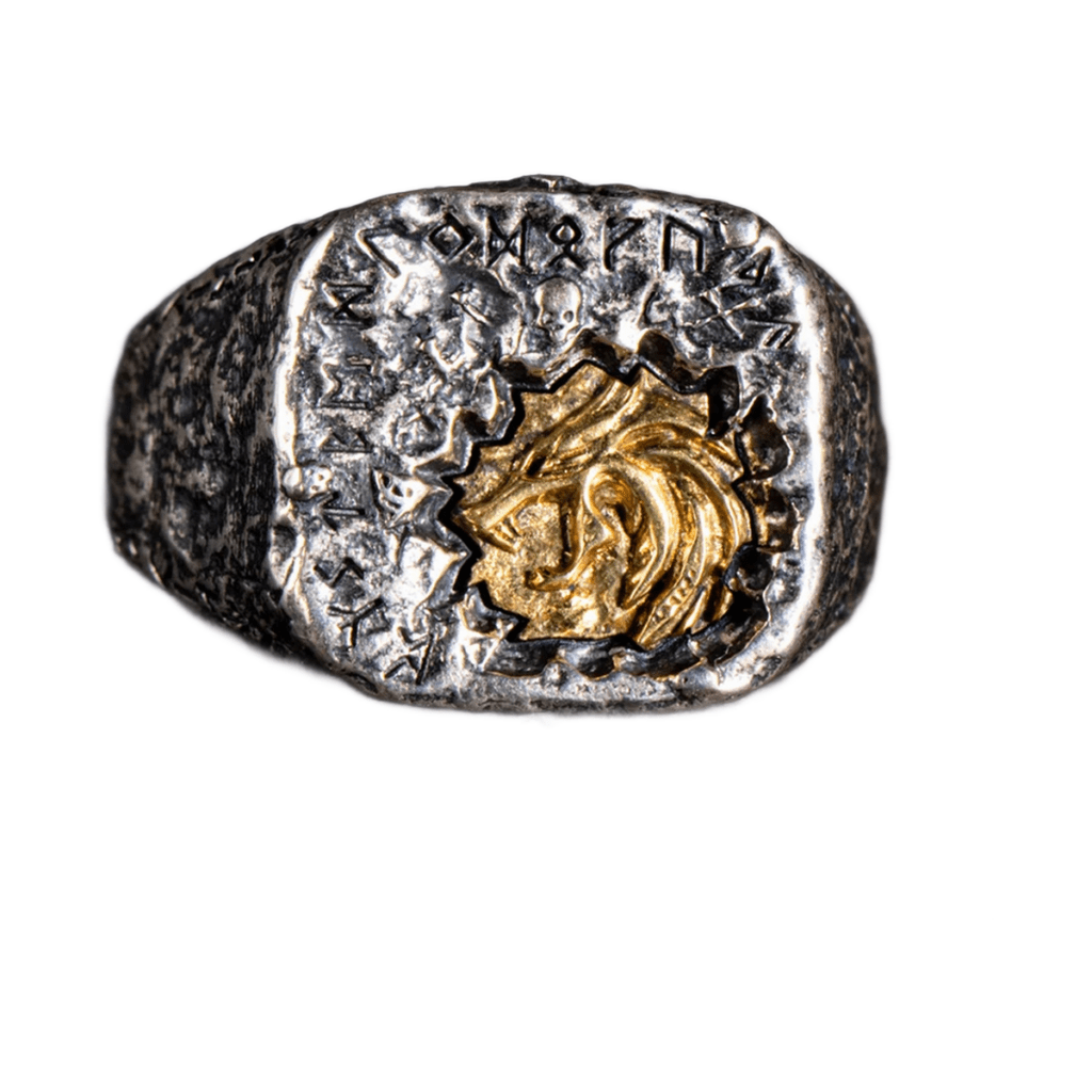 Bague loup Viking argent 925 rune nordique