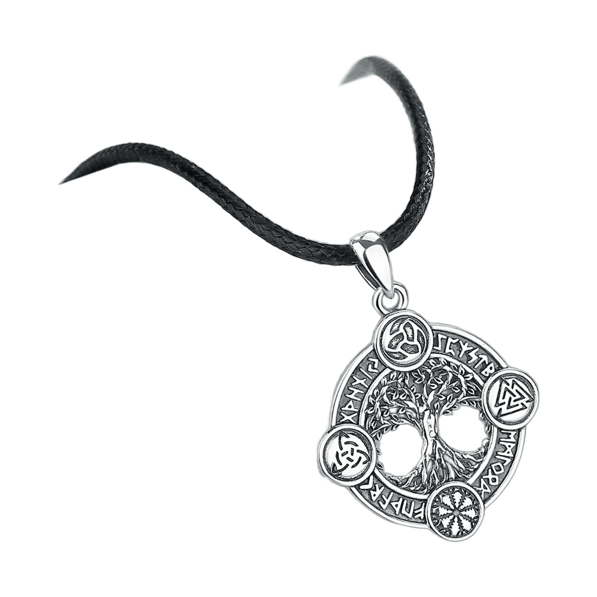 Collier Argent Yggdrasil Runes Nordiques – Image 2