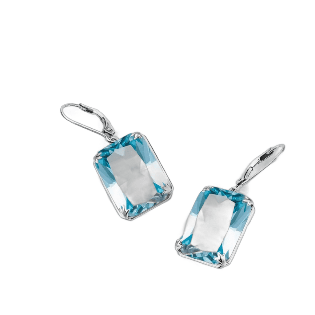 Boucles d'oreilles viking aigue-marine argent 925