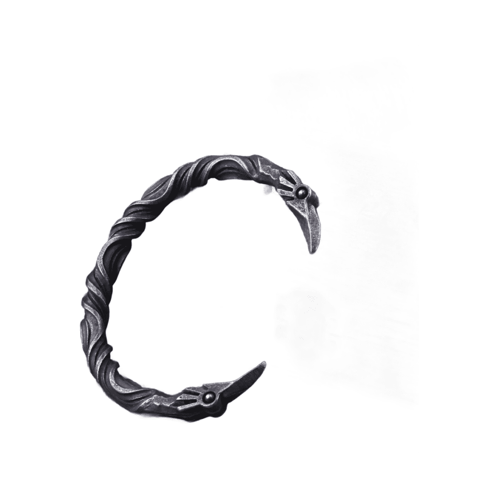 Bracelet homme viking corbeau acier