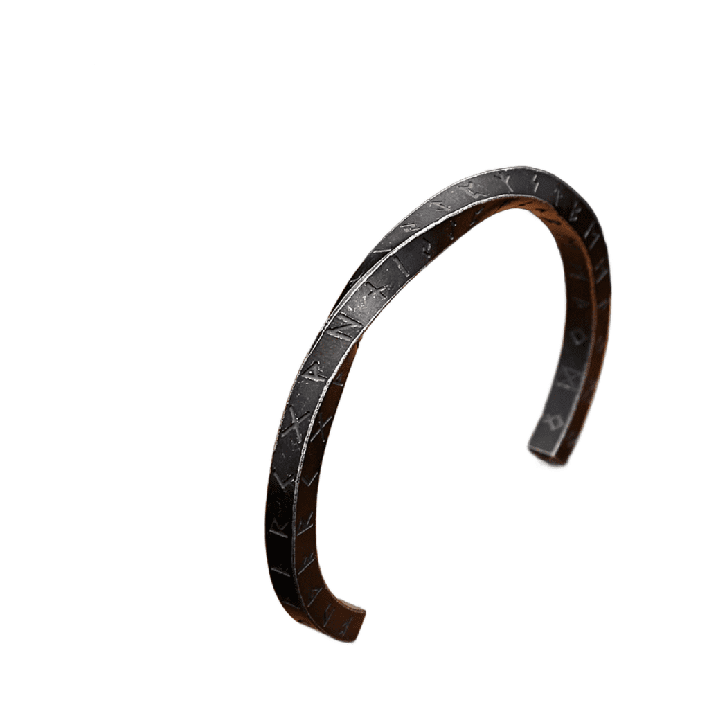 Bracelet d'ouverture runes vikings acier 316L