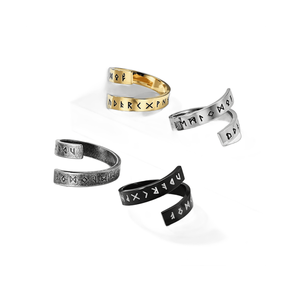 Bague rune viking acier inoxydable