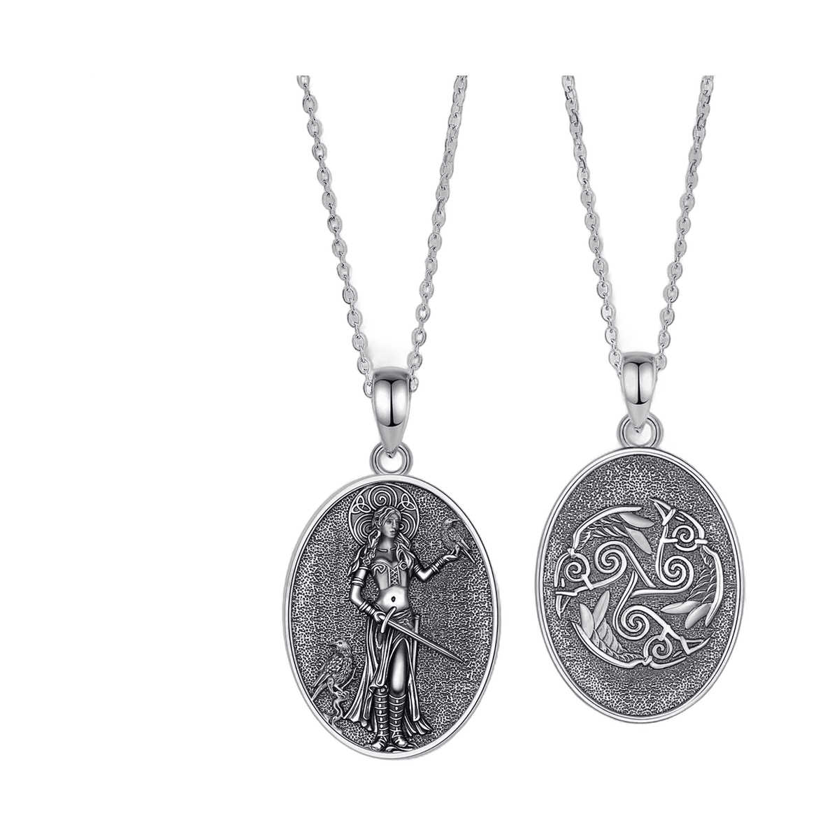 Collier Viking Morrigan triple spirale argent 925
