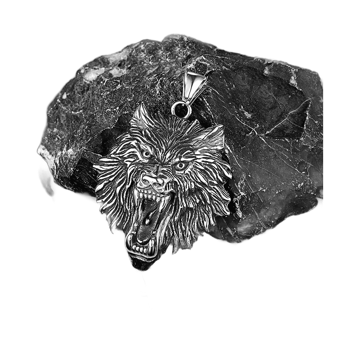 Collier loup Odin acier inoxydable or – Image 4