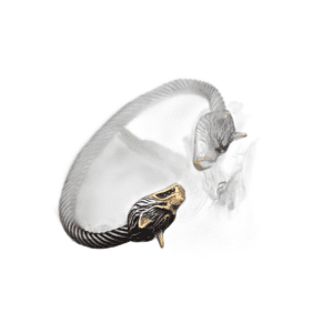 Bracelet Double Tête de Loup Acier
