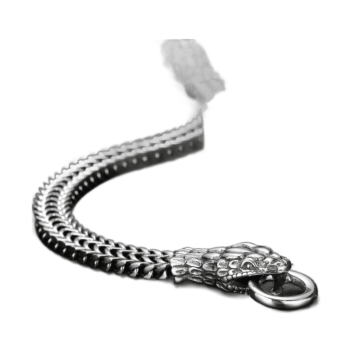Bracelet homme acier serpent réglable – Image 4