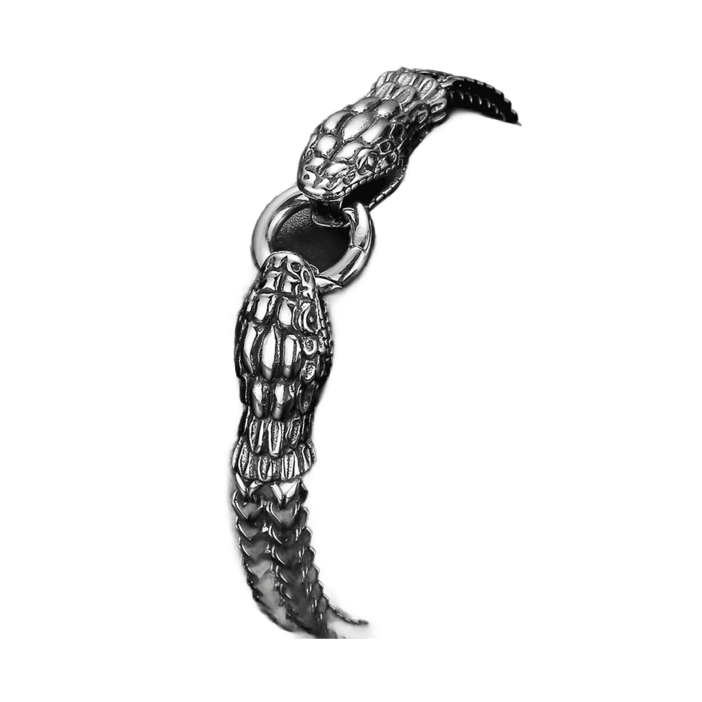 Bracelet homme acier serpent réglable