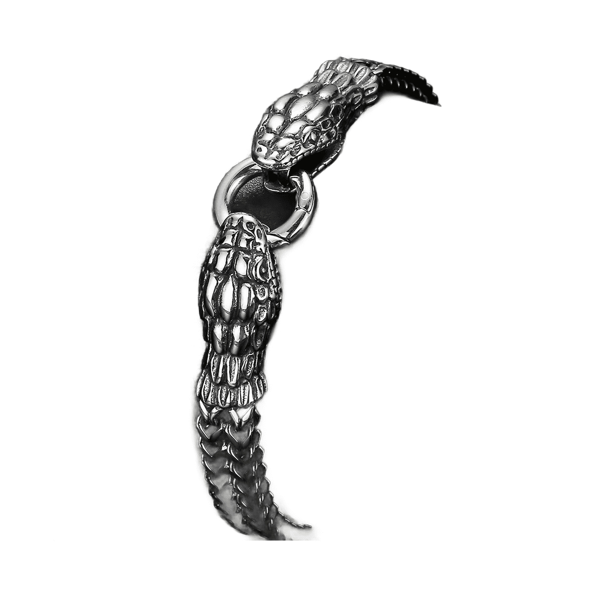 Bracelet homme acier serpent réglable