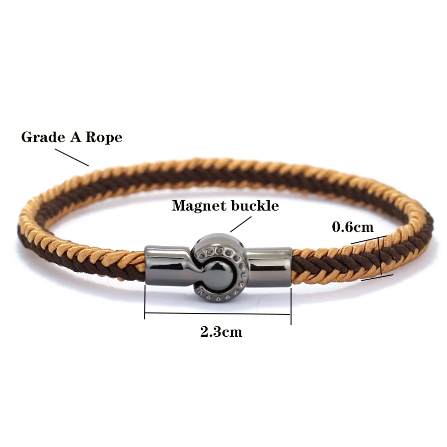 Bracelet corde ethnique fait main, fermoir magnétique, 5 couleurs – Image 4