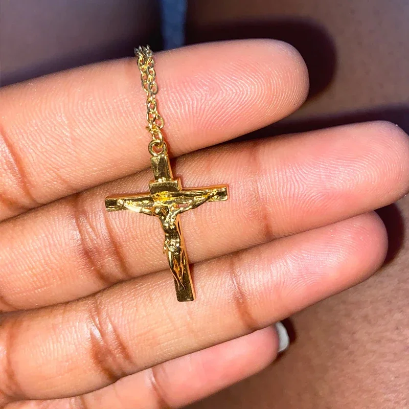 Collier Croix Jésus Acier Inoxydable Homme – Image 2