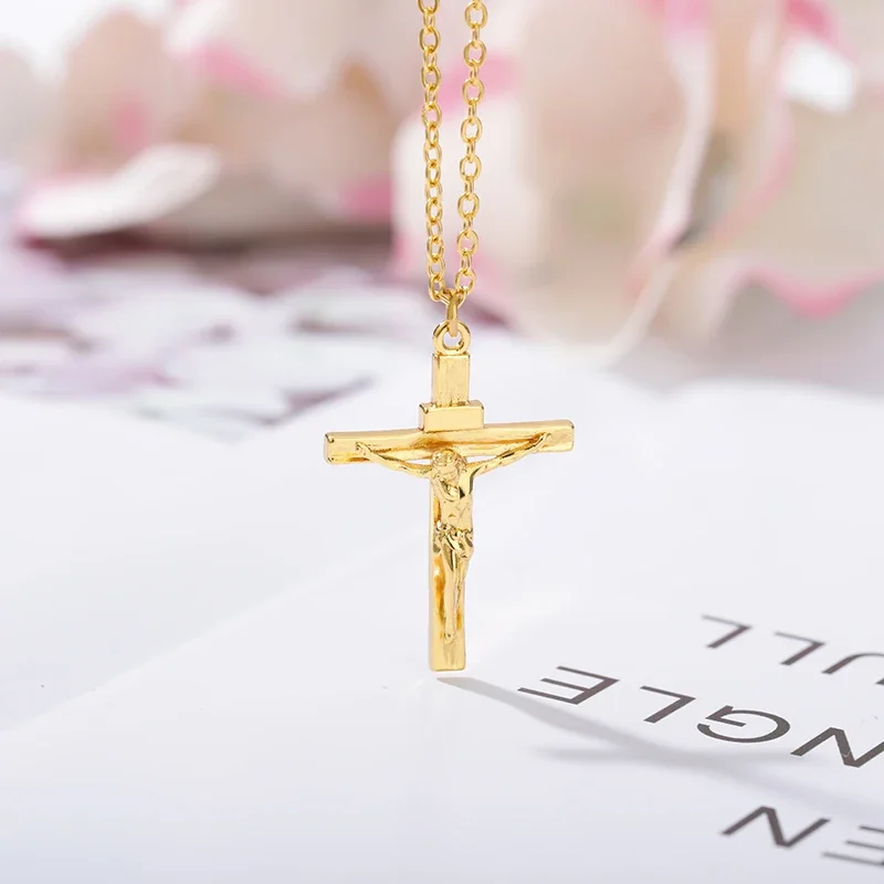 Collier Croix Jésus Acier Inoxydable Homme – Image 3