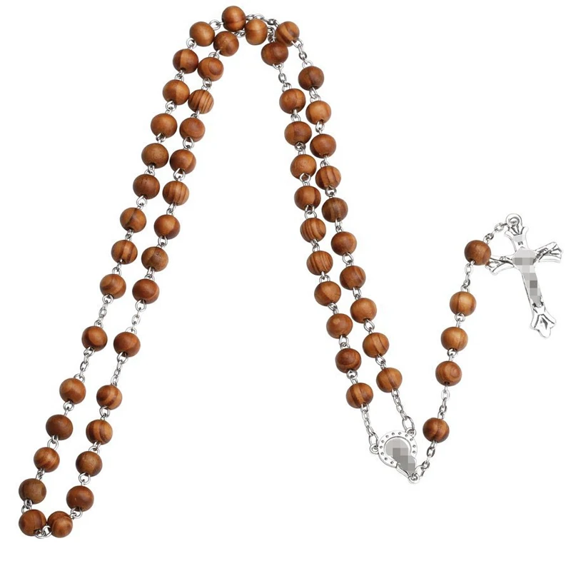 Collier Pendentif Croix Crucifix en Bois Massif – Image 2