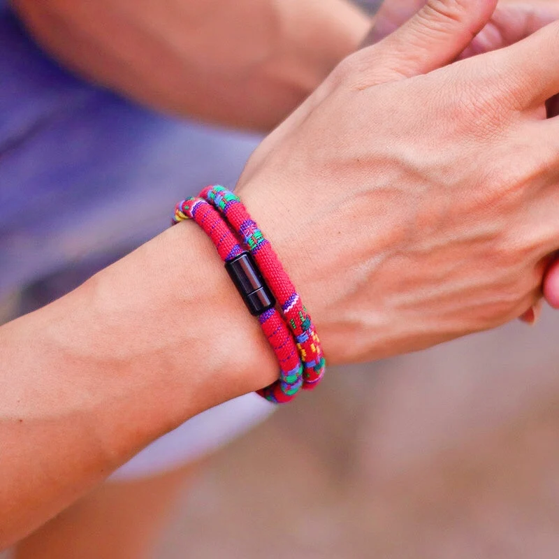 Bracelet Corde Magnétique Aventure Survie Homme Bohême – Image 2