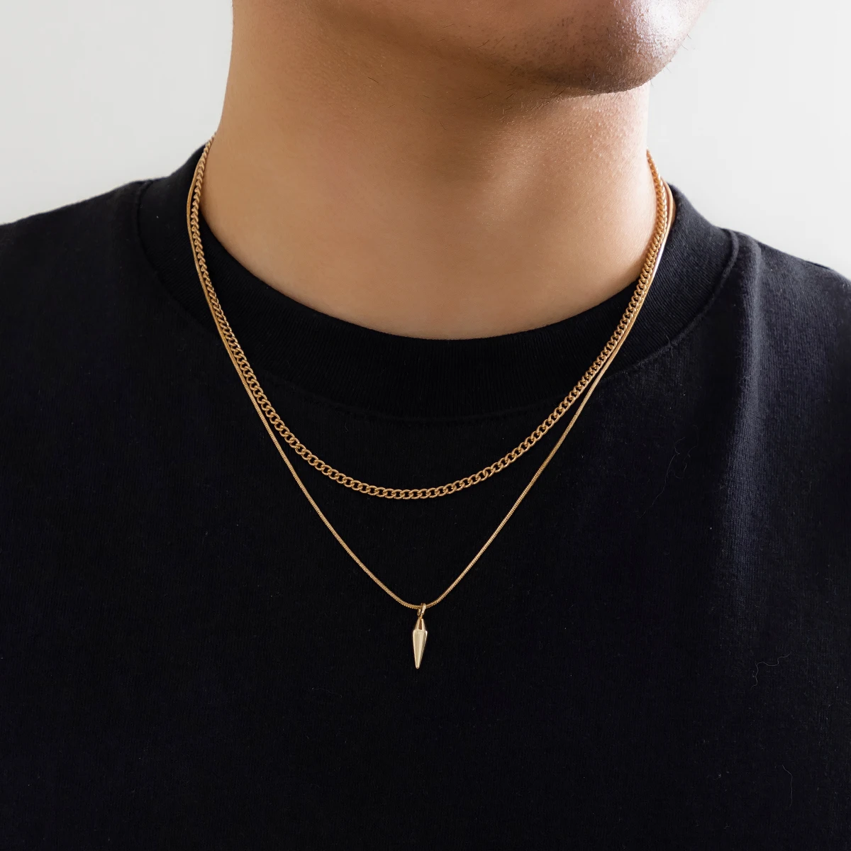 Pendentif Rivets Acier Inoxydable Chaîne Serpent Homme – Image 3