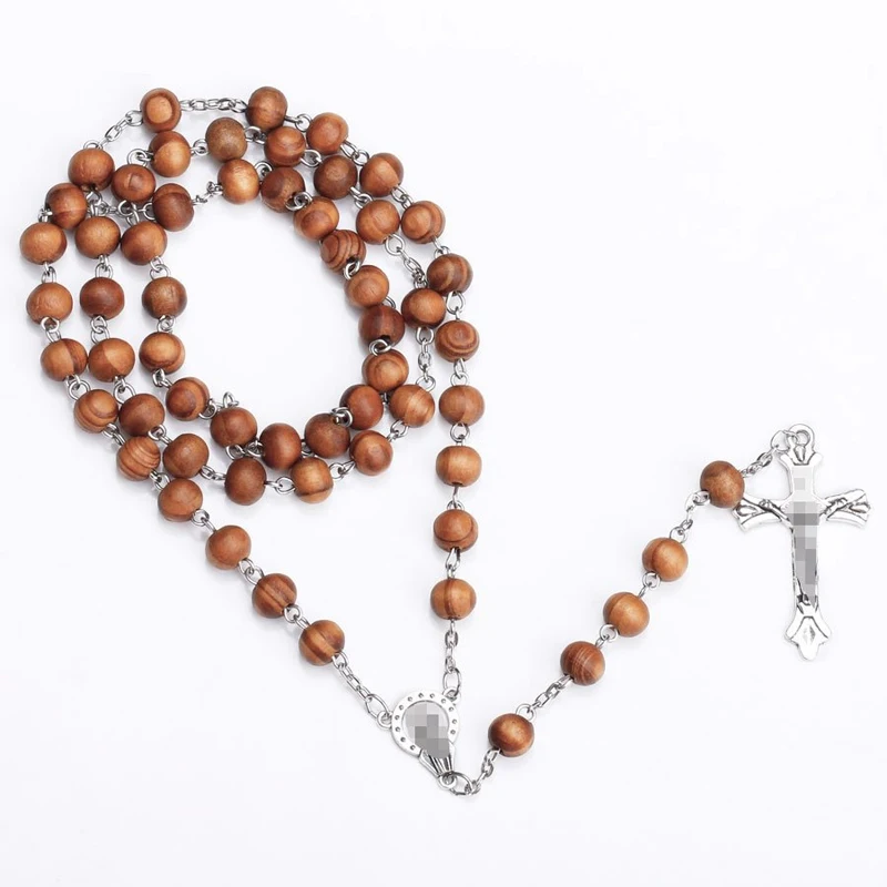 Collier Pendentif Croix Crucifix en Bois Massif – Image 4