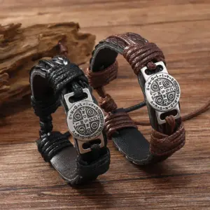 Bracelet Cuir Tressé Homme Style Viking