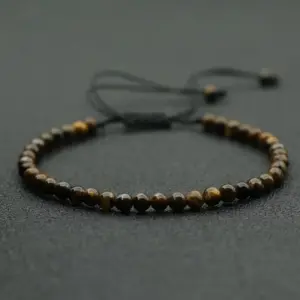 Bracelet Oeil de Tigre et Howlite 4mm Homme