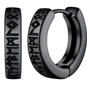 Boucles d'Oreilles Runes Vikings Acier Homme