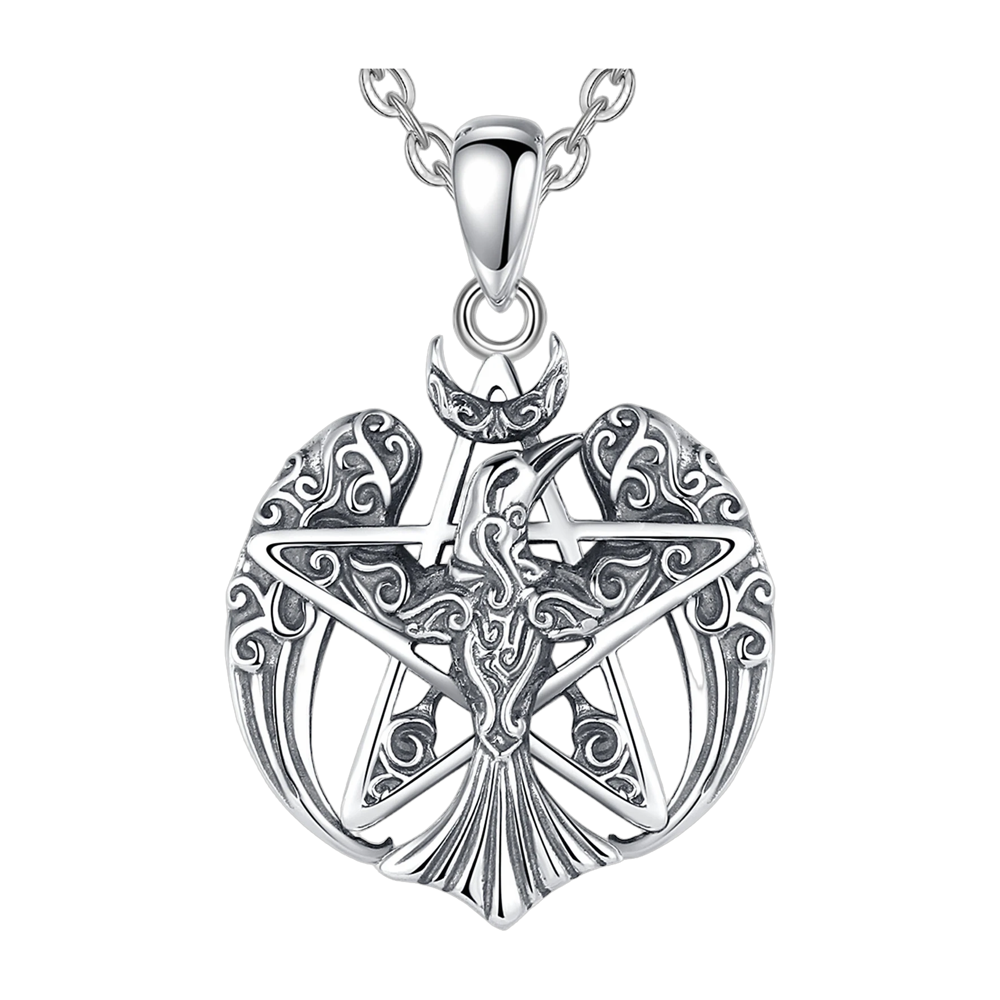 Collier pendentif argent pentagramme viking