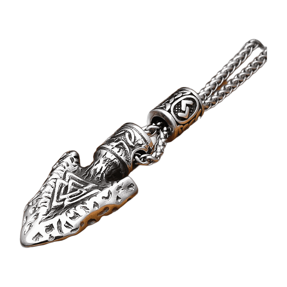 Pendentif viking flèche acier inoxydable