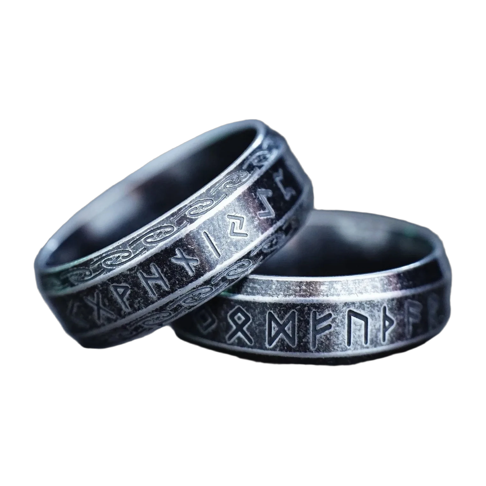 Bague rune viking acier inoxydable