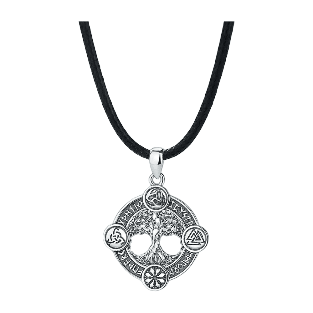 Collier Argent Yggdrasil Runes Nordiques – Image 2