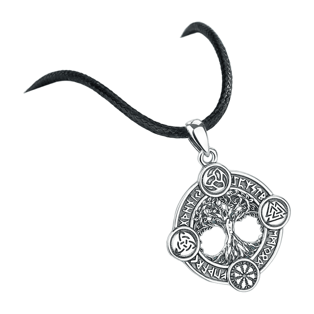 Collier Argent Yggdrasil Runes Nordiques – Image 3