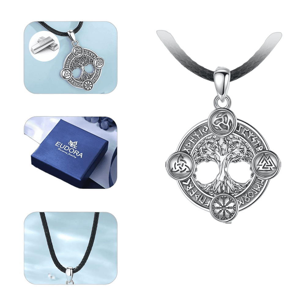 Collier Argent Yggdrasil Runes Nordiques – Image 4